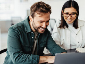 Two colleagues co-creating together